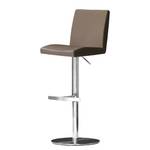 Tabouret de bar Fran Cappuccino - Cylindre - Métal - Cuir synthétique