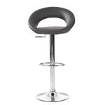 Chaise de bar Hemingway Imitation cuir - Gris foncé / Chrome - 1 chaise