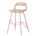 Chaise de bar Hennes Chêne massif / Métal - Rose foncé - Hauteur : 84 cm