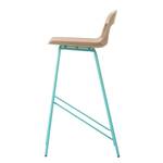 Chaise de bar Hennes Chêne massif / Métal - Turquoise - Hauteur : 94 cm