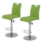 Chaises de bar Malte (lot de 2) Cuir synthétique - Vert pomme