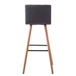 Barstoelen Panola (2-delige set) geweven stof/massief beukenhout - Basalt