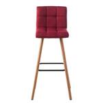 Chaises de bar Panola (lot de 2) Tissu / Hêtre massif - Rouge cerise