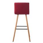 Chaises de bar Panola (lot de 2) Tissu / Hêtre massif - Rouge cerise