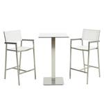 Chaises de bar Saigon (lot de 2) Textilène / Acier inoxydable - Blanc