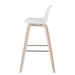 Chaises de bar Vallvik I (lot de 2) Imitation cuir / Chêne partiellement massif - Blanc