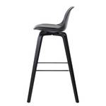 Chaises de bar Vallvik II (lot de 2) Imitation cuir / Chêne massif - Noir