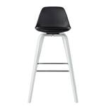 Chaises de bar Vallvik II (lot de 2) Imitation cuir / Chêne massif - Noir / Blanc