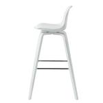 Chaises de bar Vallvik II (lot de 2) Imitation cuir / Chêne massif - Blanc