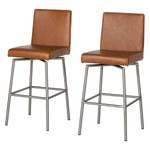 Chaises de bar Wida (lot de 2) Imitation cuir - Cognac