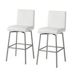 Chaises de bar Wida (lot de 2) Imitation cuir - Blanc