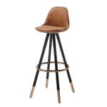 Chaises de bar Zibo (lot de 2) Imitation cuir / Métal - Cuivre - Marron vintage