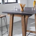 Table haute Beton Acacia partiellement massif - Acacia - Charbon