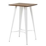 Table de bar Roth Bambou massif / Acier - Blanc