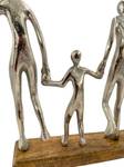 Harmonische Familienskulptur Silber - Metall - Massivholz - 38 x 31 x 7 cm