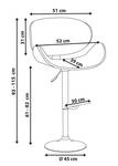 Tabouret de bar ROTTERDAM Marron - Argenté - Blanc - Cuir synthétique - 50 x 114 x 45 cm