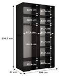 Armoire à portes battantes Man Ryf 3 Doré - Blanc - 2 porte