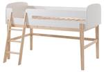 Lit mezzanine KIDDY LB005 Blanc - Bois manufacturé - Bois massif - 130 x 120 x 205 cm