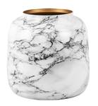 Vase Marble Look Weiß - Metall - 14 x 13 x 14 cm