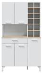 Buffet Kira Blanc - Bois manufacturé - 40 x 186 x 108 cm