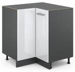 Eckschrank R-Line 45600 Anthrazit - Hochglanz Weiß