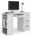 Bureau Dallas blanc Blanc - En partie en bois massif - 110 x 75 x 50 cm