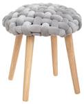 Tabouret déco en tricot de velours Gris