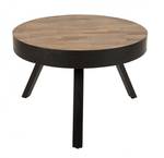 Table basse Suri Teck massif / Acier - Teck marron / Noir - 58 x 40 cm