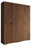 Armoire à portes battantes Inova 4 Noir - Marron - Imitation chêne - 4 portes