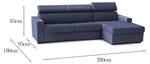 Sofa mit Halbinsel Marica Blau