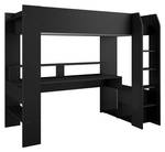 Lit mezzanine Pharell Noir - Bois manufacturé - 220 x 180 x 116 cm