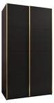 Armoire Lux 1 Noir - Doré - Largeur : 130 cm