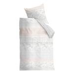 Parure de lit Lacy Coton - Blanc / Rose pastel - 155 x 220 cm + oreiller 80 x 80 cm