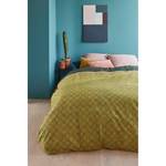 Parure de lit Lima Coton - Vert / Jaune moutarde - 135 x 200 cm + oreiller 80 x 80 cm