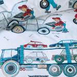Beddengoed Car Tools katoen - wit/blauw - 100x135cm + kussen 40x60cm
