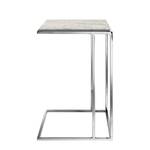 Table d’appoint Ben Marbre / Acier inoxydable - Blanc / Argenté