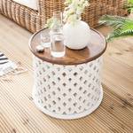 Table d'appoint Civrac Manguier / Blanc - 50 x 50 cm