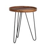 Tavolino Gimont legno massello di teak / metallo - 50 x 50 cm