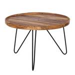 Table d'appoint Gimont Teck massif / Métal - 65 x 65 cm