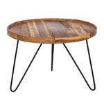 Table d'appoint Gimont Teck massif / Métal - 65 x 65 cm