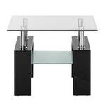Table d’appoint Glassy I Verre clair / Noir
