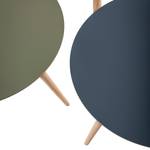 Table d’appoint Kalikka Partiellement en chêne massif - Vert olive / Chêne