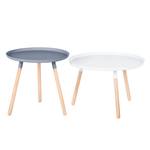 Tables d'appoint Mika (lot de 2) Gris foncé / Blanc