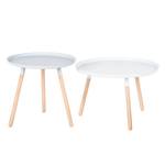 Tables d'appoint Mika (lot de 2) Gris clair / Blanc