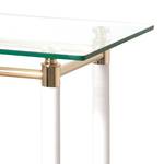 Table d'appoint Moselle II Acier / Bois massif - Plaqué or / Blanc brillant