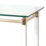 Tavolino Moselle III acciaio/legno massello dorato/bianco lucido