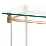 Table d'appoint Moselle IV Acier / Bois massif - Plaqué or / Blanc brillant