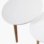 Tables d'appoint Ockelbo (lot de 2) Blanc / Chêne partiellement massif