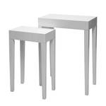 Set de tables d'appoint Gleamy Paulownia partiellement massif - Blanc brillant