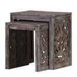 Set di tavolini Kaman (2 pezzi) Parzialmente in legno massello abete Marrone anticato